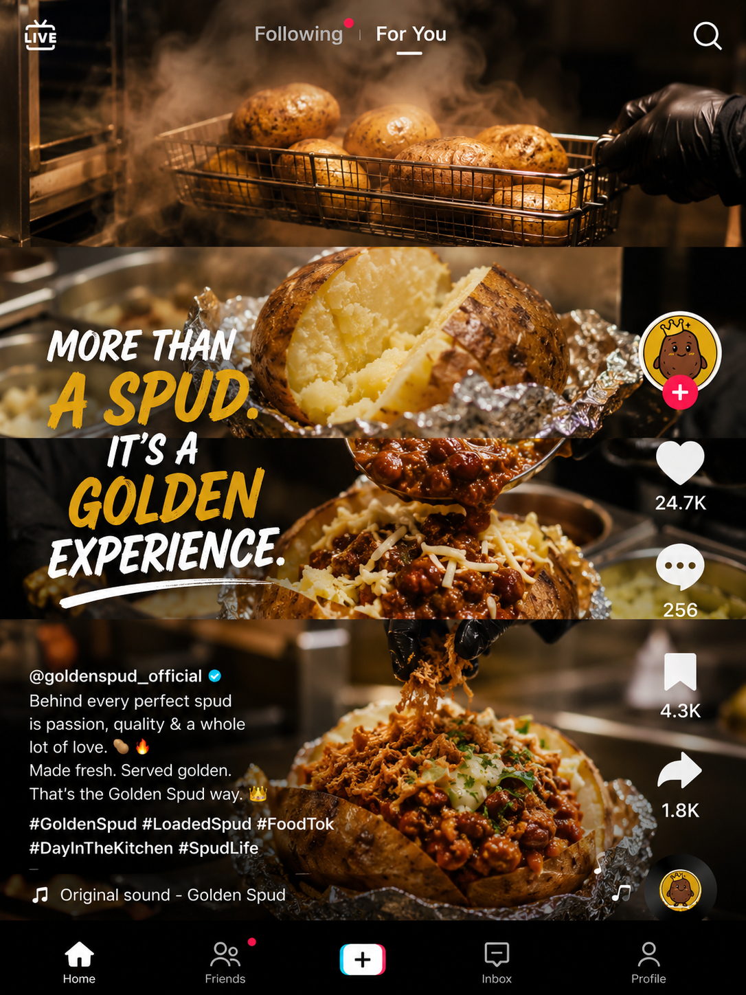 Making Golden Spuds TikTok